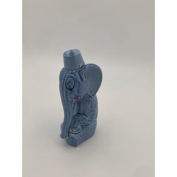Vintage German Elephant Decanter Blue Ceramic with Stopper - Picture 2 of 7